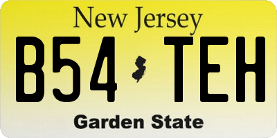 NJ license plate B54TEH