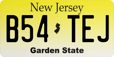 NJ license plate B54TEJ