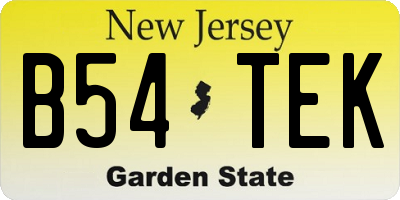 NJ license plate B54TEK