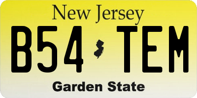 NJ license plate B54TEM