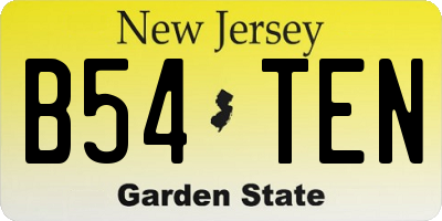 NJ license plate B54TEN