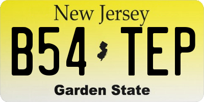 NJ license plate B54TEP
