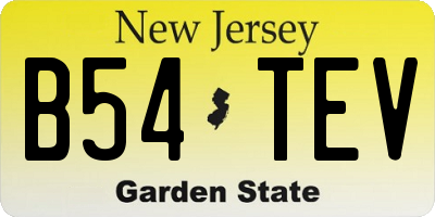 NJ license plate B54TEV