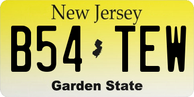 NJ license plate B54TEW