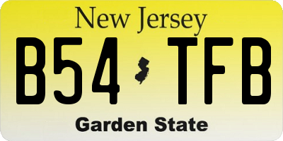 NJ license plate B54TFB