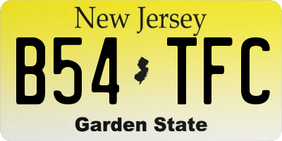 NJ license plate B54TFC