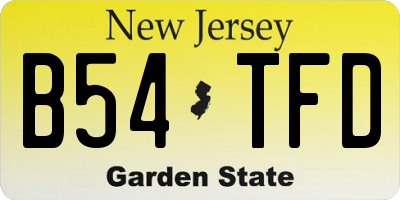 NJ license plate B54TFD