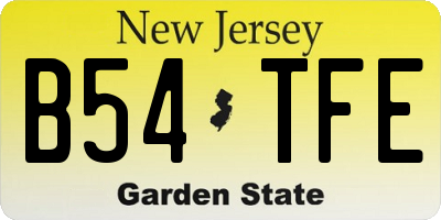NJ license plate B54TFE