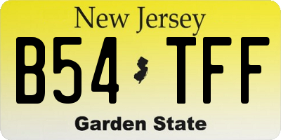 NJ license plate B54TFF