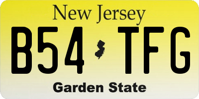 NJ license plate B54TFG