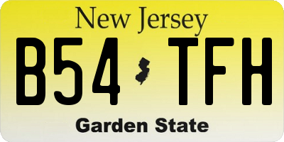NJ license plate B54TFH
