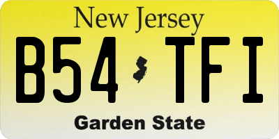 NJ license plate B54TFI