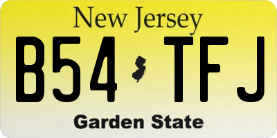 NJ license plate B54TFJ