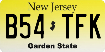 NJ license plate B54TFK