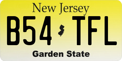 NJ license plate B54TFL