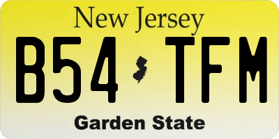 NJ license plate B54TFM