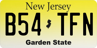 NJ license plate B54TFN