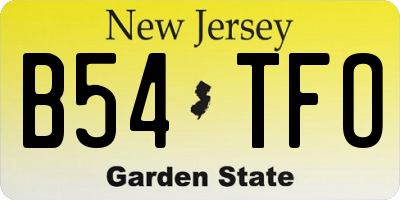 NJ license plate B54TFO