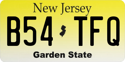 NJ license plate B54TFQ