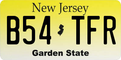 NJ license plate B54TFR