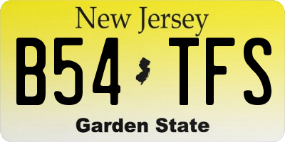 NJ license plate B54TFS