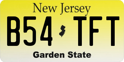 NJ license plate B54TFT