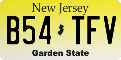 NJ license plate B54TFV