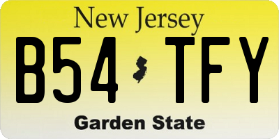 NJ license plate B54TFY