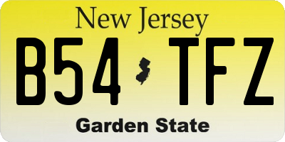 NJ license plate B54TFZ
