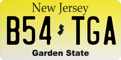 NJ license plate B54TGA