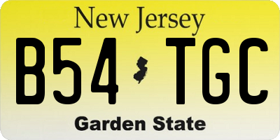 NJ license plate B54TGC