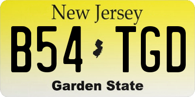 NJ license plate B54TGD