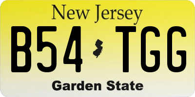 NJ license plate B54TGG