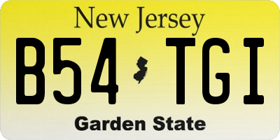 NJ license plate B54TGI