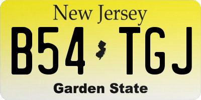 NJ license plate B54TGJ