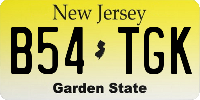 NJ license plate B54TGK