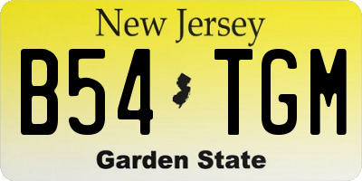 NJ license plate B54TGM