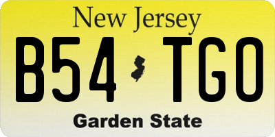 NJ license plate B54TGO