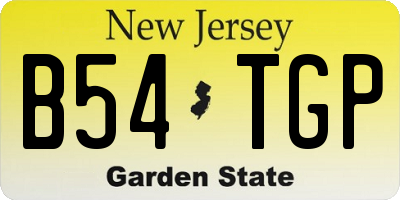 NJ license plate B54TGP
