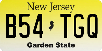 NJ license plate B54TGQ