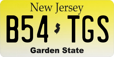 NJ license plate B54TGS