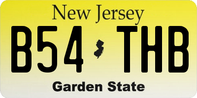 NJ license plate B54THB