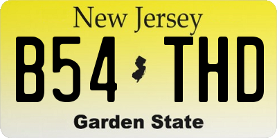 NJ license plate B54THD