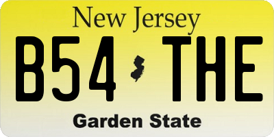 NJ license plate B54THE