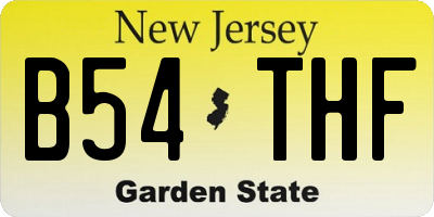 NJ license plate B54THF