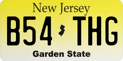 NJ license plate B54THG