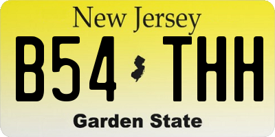 NJ license plate B54THH