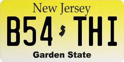 NJ license plate B54THI