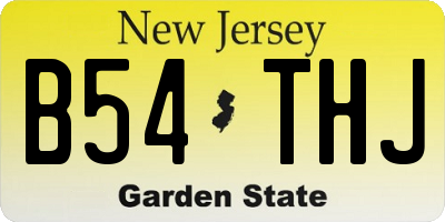 NJ license plate B54THJ