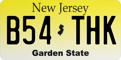 NJ license plate B54THK
